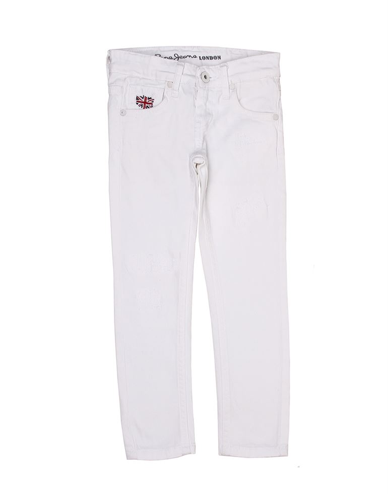 Pepe Jeans Girls White Solid Jeans